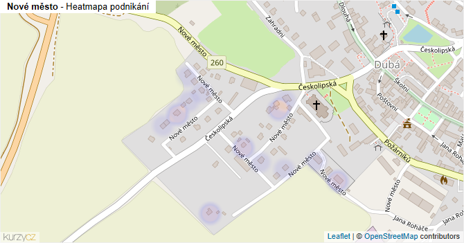 Nové město - mapa podnikání