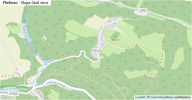 Plešivec - mapa části obce