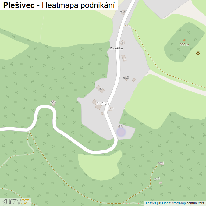 Mapa Plešivec - Firmy v části obce.