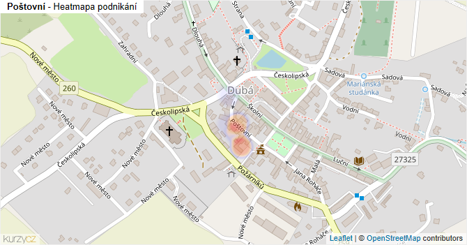 Poštovní - mapa podnikání