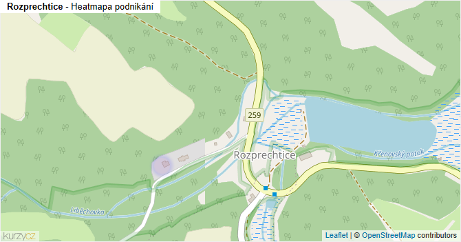Rozprechtice - mapa podnikání