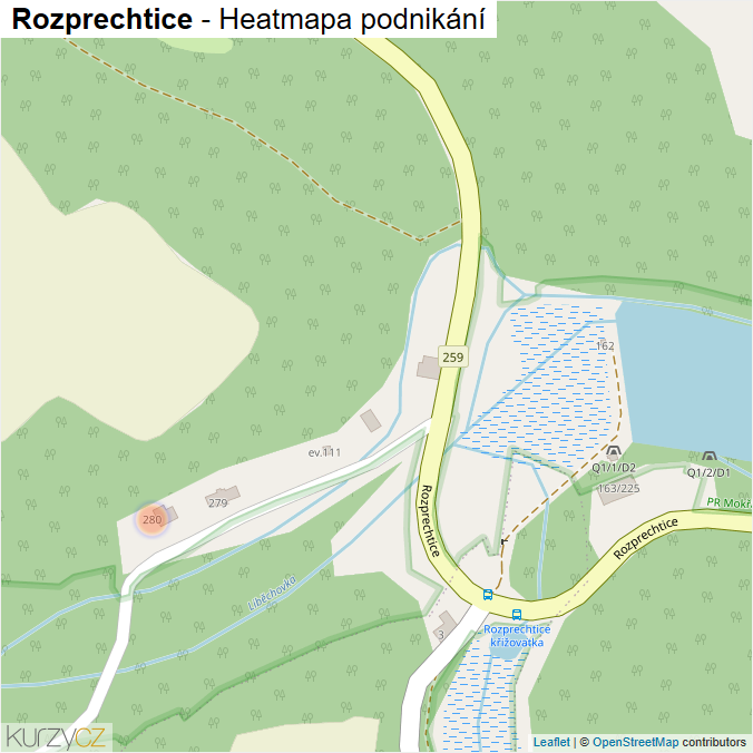 Mapa Rozprechtice - Firmy v ulici.