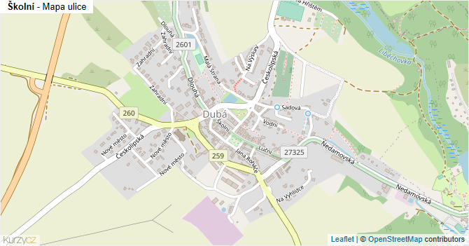 Školní - mapa ulice