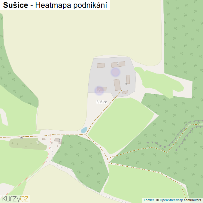 Mapa Sušice - Firmy v části obce.
