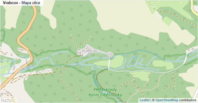 Vrabcov - mapa ulice