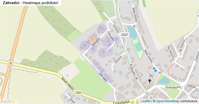 Zahradní - mapa podnikání
