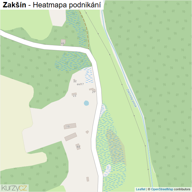 Mapa Zakšín - Firmy v části obce.