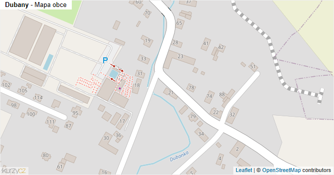 Dubany - mapa obce