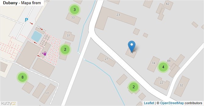 Dubany - mapa firem