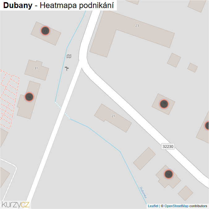 Mapa Dubany - Firmy v obci.