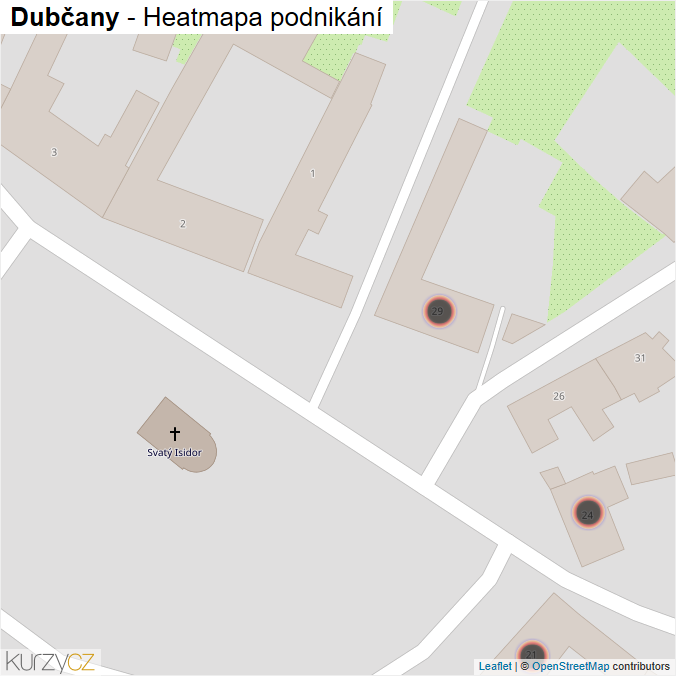Mapa Dubčany - Firmy v obci.