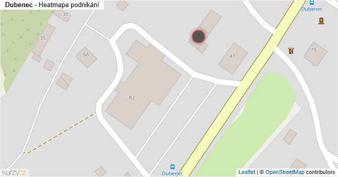 Dubenec - mapa podnikání