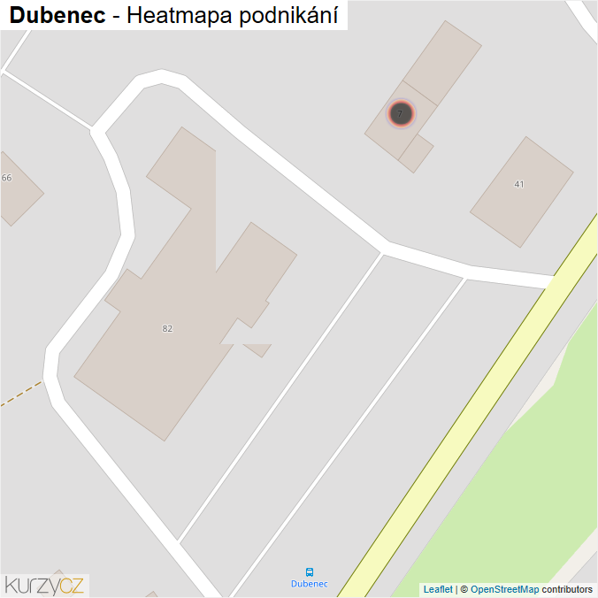 Mapa Dubenec - Firmy v obci.