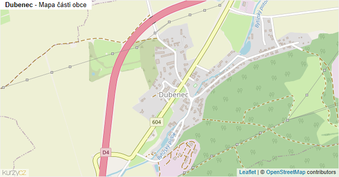 Dubenec - mapa části obce