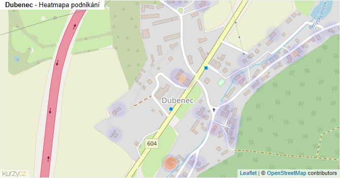 Dubenec - mapa podnikání