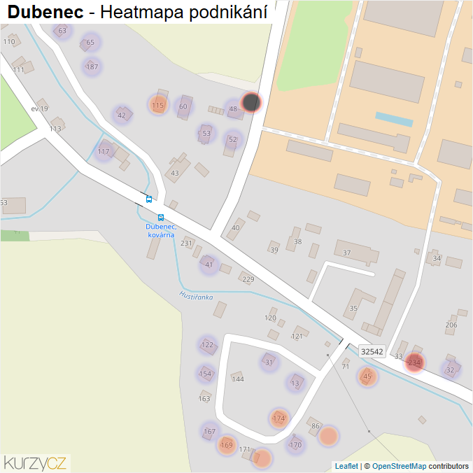 Mapa Dubenec - Firmy v části obce.