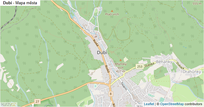 Dubí - mapa města