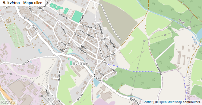 5. května - mapa ulice