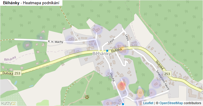 Běhánky - mapa podnikání