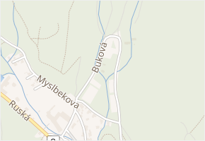 Buková v obci Dubí - mapa ulice