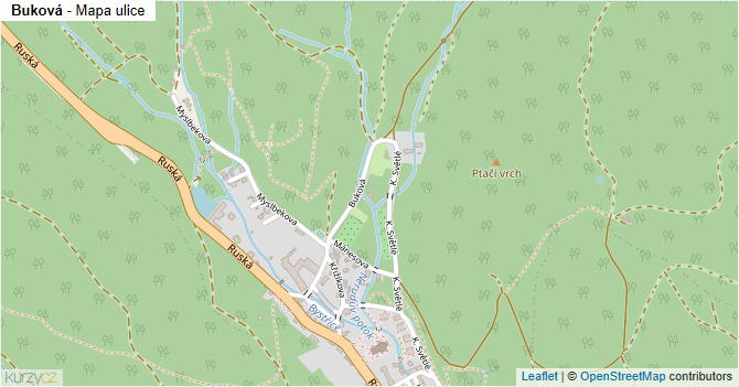 Buková - mapa ulice