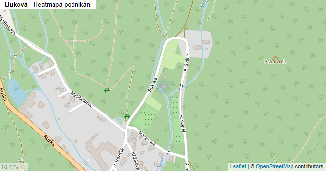 Buková - mapa podnikání