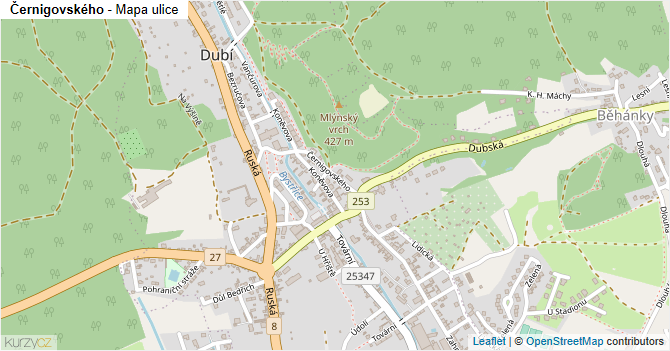 Černigovského - mapa ulice