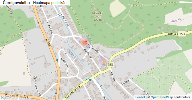 Černigovského - mapa podnikání