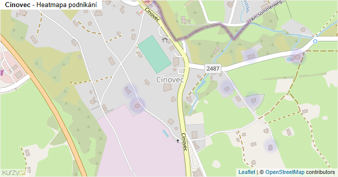 Cínovec - mapa podnikání