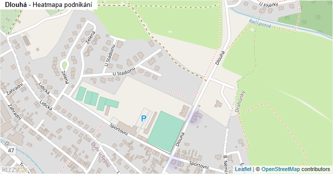 Dlouhá - mapa podnikání