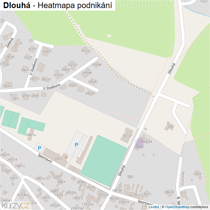 Mapa Dlouhá - Firmy v ulici.