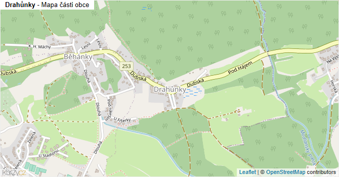 Drahůnky - mapa části obce