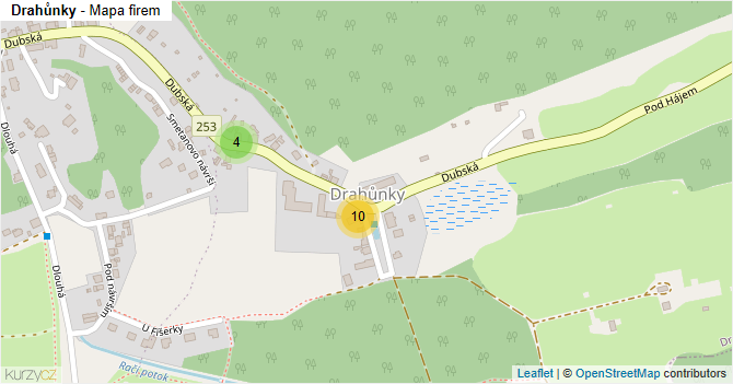 Drahůnky - mapa firem