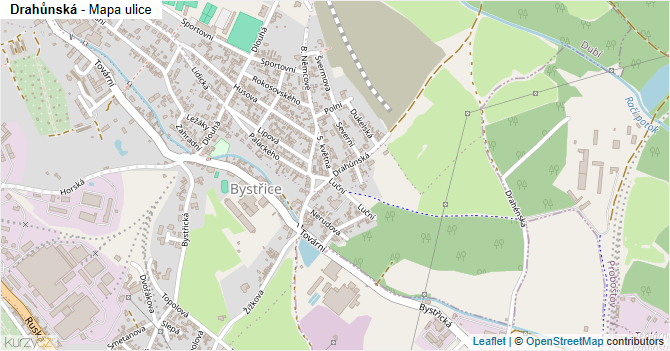 Drahůnská - mapa ulice