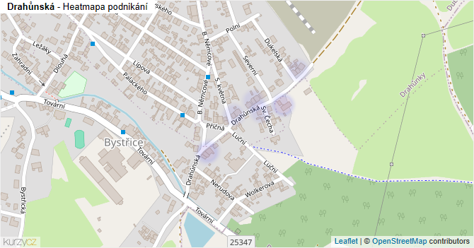 Drahůnská - mapa podnikání