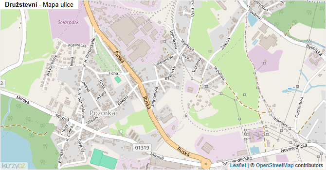 Družstevní - mapa ulice