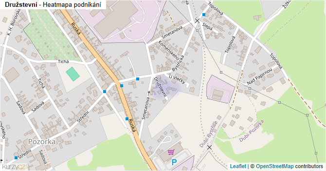 Družstevní - mapa podnikání