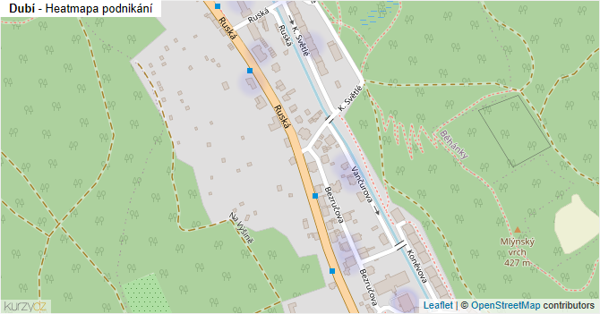 Dubí - mapa podnikání