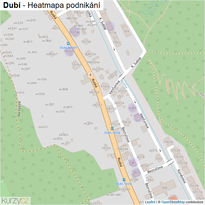Mapa Dubí - Firmy v části obce.