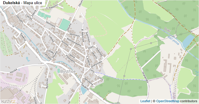 Dukelská - mapa ulice