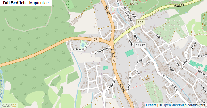 Důl Bedřich - mapa ulice