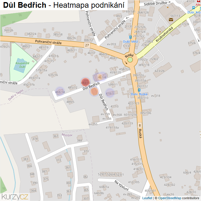 Mapa Důl Bedřich - Firmy v ulici.
