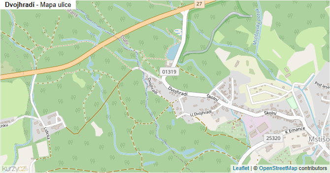 Dvojhradí - mapa ulice