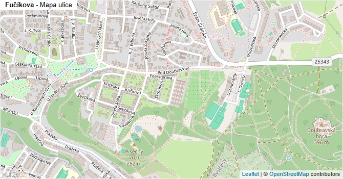 Fučíkova - mapa ulice