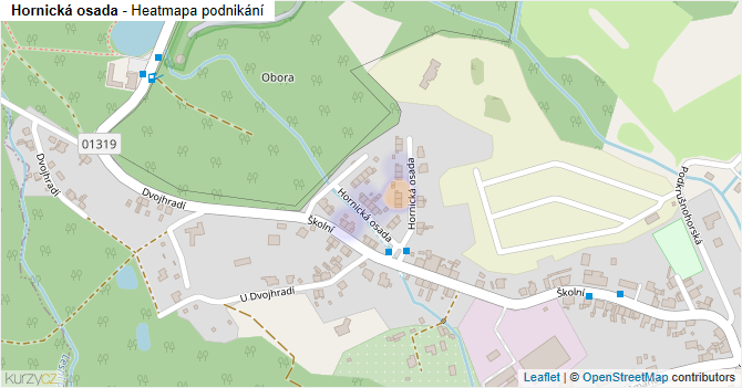 Hornická osada - mapa podnikání