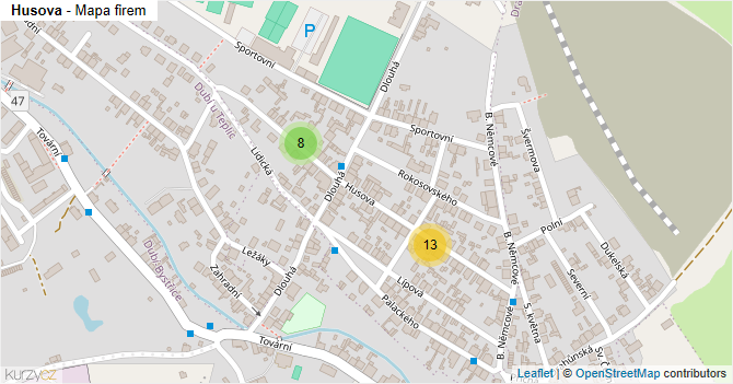 Husova - mapa firem