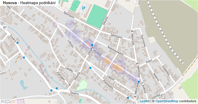 Husova - mapa podnikání