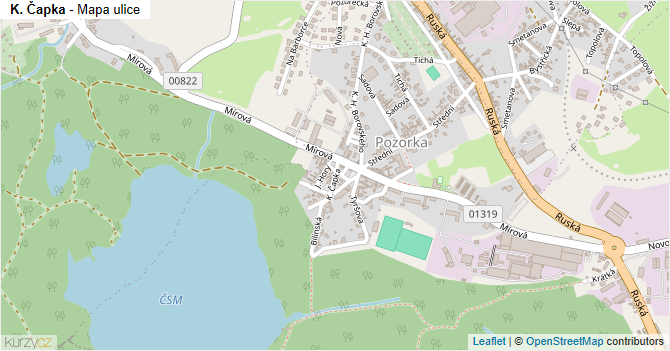 K. Čapka - mapa ulice