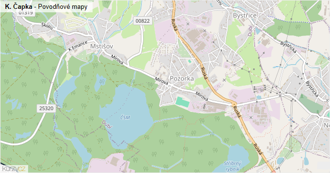K. Čapka - záplavové mapy stoleté vody