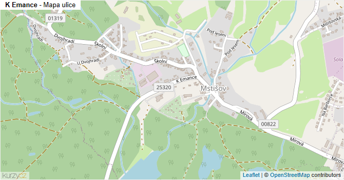 K Emance - mapa ulice